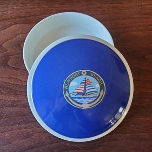 Daniel Hechter Newport Beach Nautical Bone China Trinket Box Sail Boat Anchor